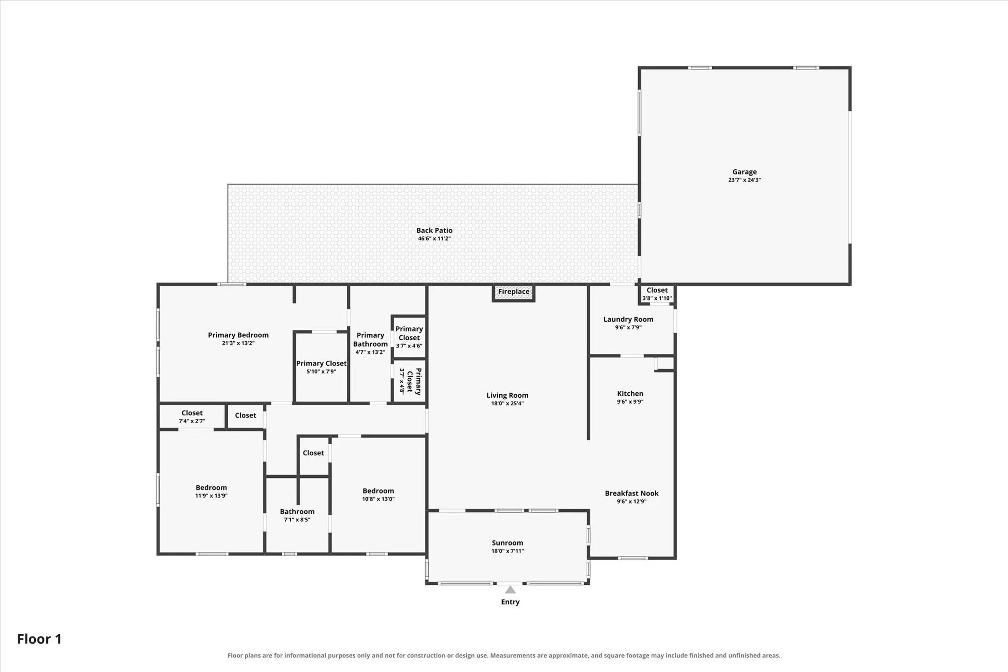 Floor plan of the single-story home at 10894 State Hwy 205